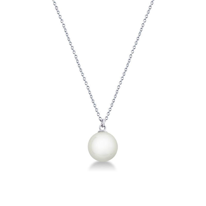 Collier en or blanc 18k avec perle naturelle