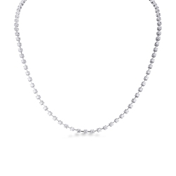 Collier type tennis en or blanc 18k avec diamants 