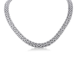 Collier élégant en or blanc 750 avec des diamants