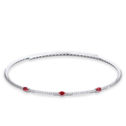 Choker  collier en or blanc avec rubis et diamants