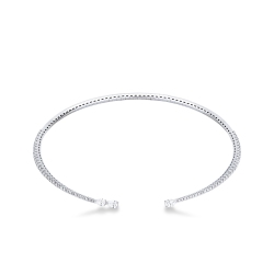 Collier ras du cou choker en or blanc 18k avec diamants
