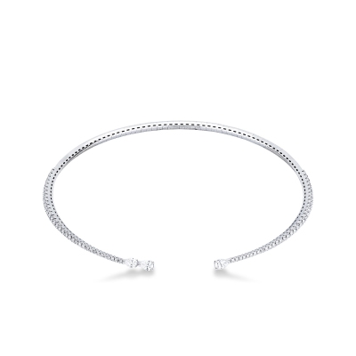 Collier ras du cou choker en or blanc 18k avec diamants