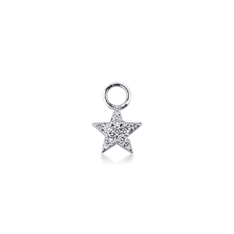 Charm en forme d'étoile en or blanc 18 carats 