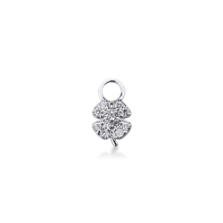 Charm feuilles en or blanc 18 carats avec diamants