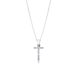 Collier avec la lettre  T en or blanc 18K et diamants