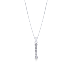 Collier avec lettre prénom  I en or blanc et diamants