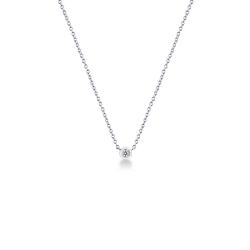 Collier en or blanc 18k avec brillant 0,05 ct