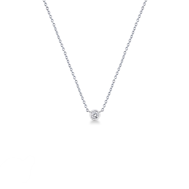 Collier en or blanc 18k avec brillant 0,10 ct