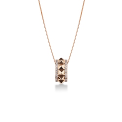 Collier en or rose 18k avec pendentif et diamants