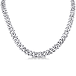 Cuban Link chaine or blanc 18 k et diamants