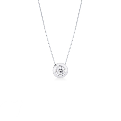Collier pendentif diamant 0.50 ct or blanc 750