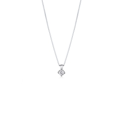 Collier en or blanc 18k serti et diamant