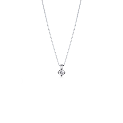 Collier en or blanc 18k serti et diamant