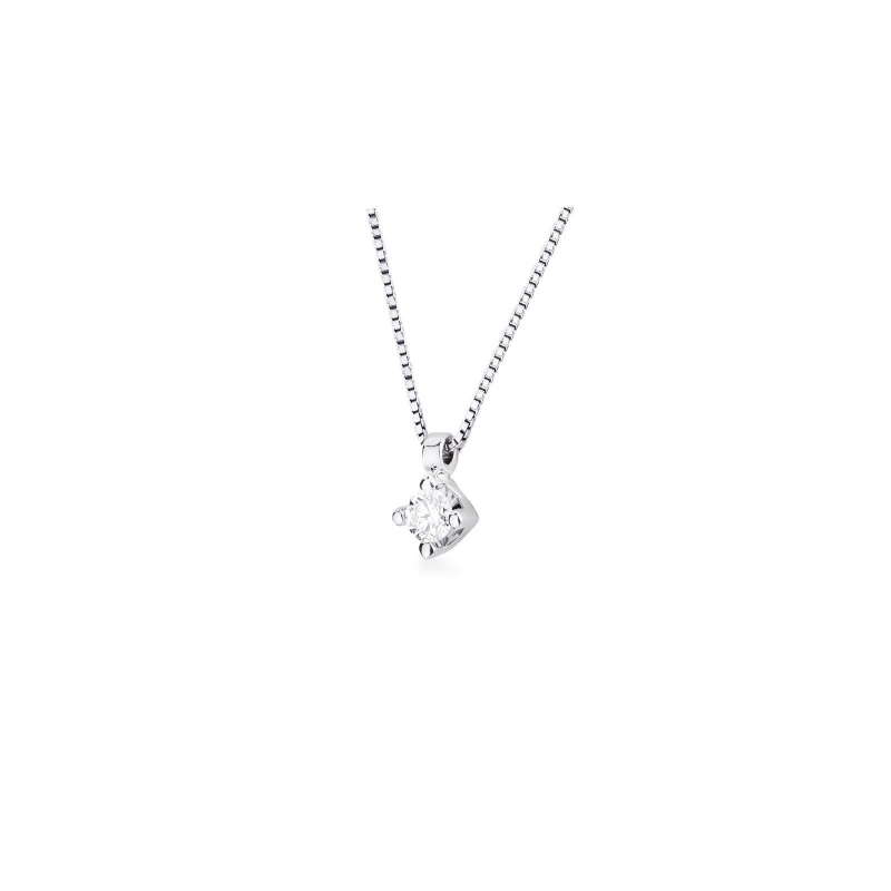 Collier pendentif en or blanc avec diamant 0.10 ct