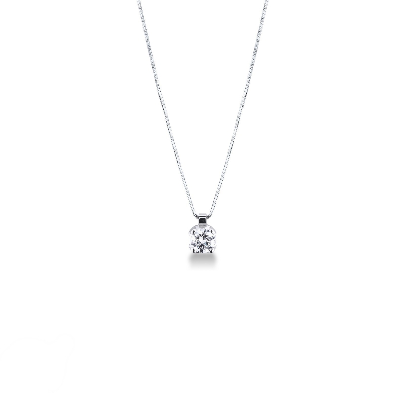 Pendentif solitaire diamant 0.50 ct or blanc 750