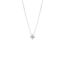 Collier or blanc 18k diamant 0,15 ct