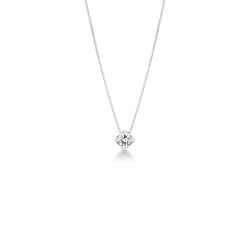 Collier or blanc 18k avec brillant 0,70 ct
