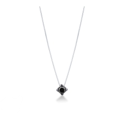 Collier homme en or blanc 18k avec un diamant noir CM50