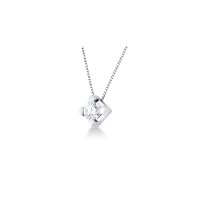 Pendentif solitaire en or 18 carats avec diamant