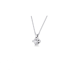 Pendentif solitaire diamant 0.10 ct or blanc 750 2