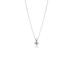 Pendentif solitaire diamant 0.10 ct or blanc 750