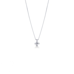 Collier point de lumière or blanc 18k diamant