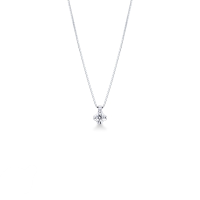 Collier point de lumière or blanc 18k diamant