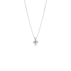 Collier en or blanc 18k avec brillant 0,20 ct