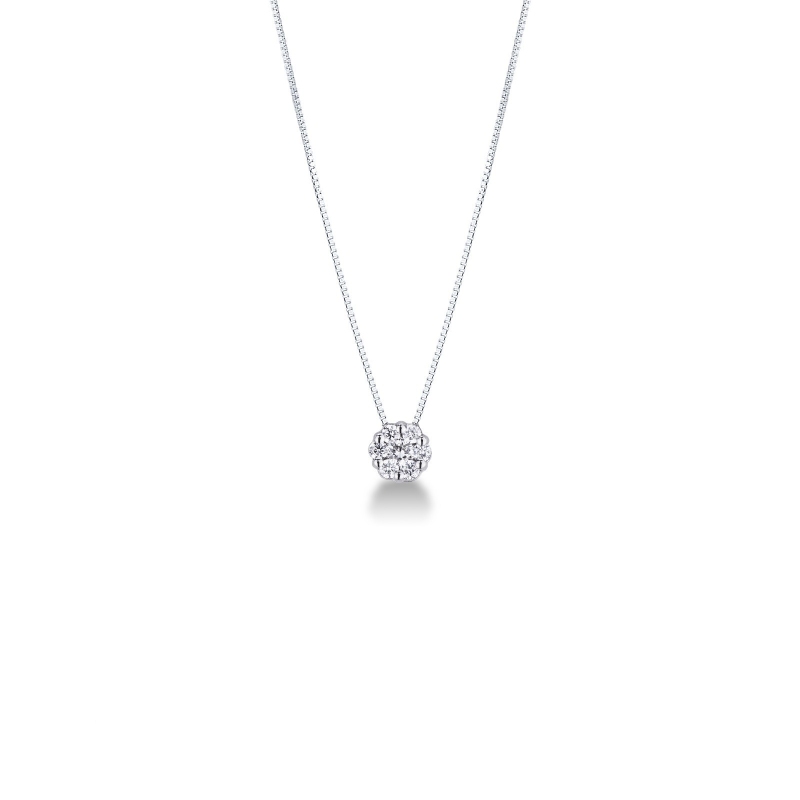 Collier raffiné en or blanc 18k avec des diamants