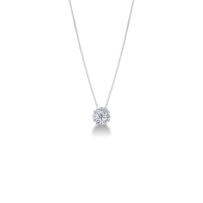 Collier illusion en or blanc 18k avec diamants
