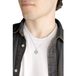 Collier en or blanc 18 carats avec pendentif rose des vents et diamants 2