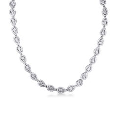 Collier design pour femme en or blanc 18 carats et diamants