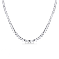 Collier tennis dégradé en or blanc 18 carats avec diamants