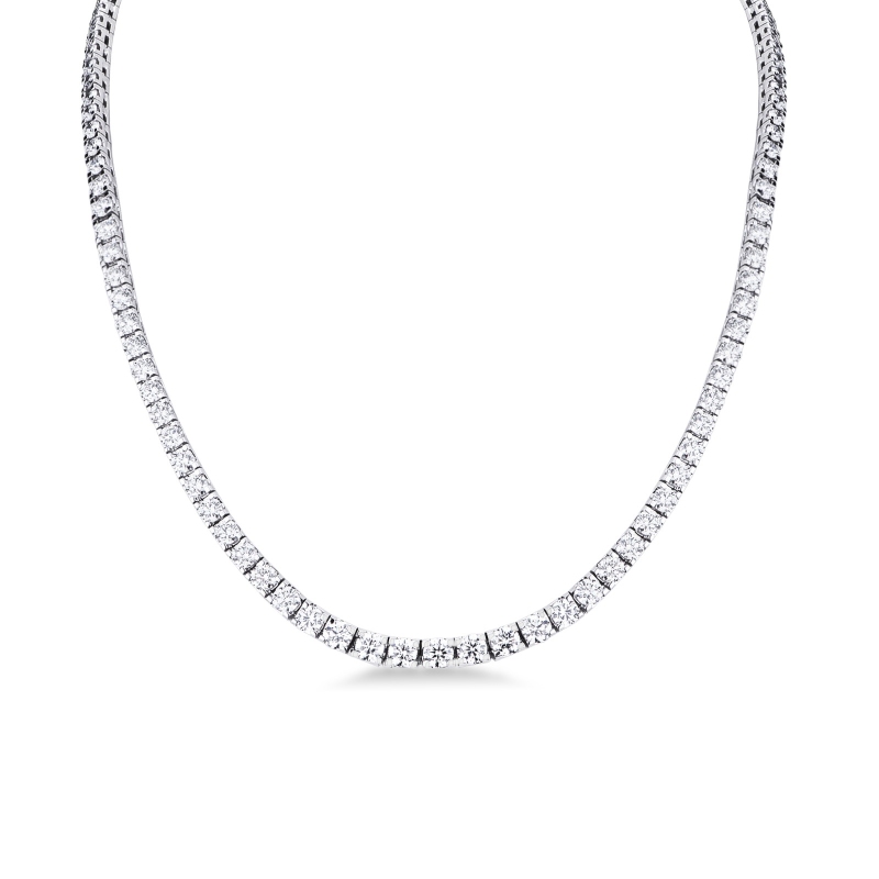 Collier riviere en or blanc 18k avec diamants