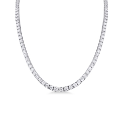 Collier tennis dégradé en or blanc 18k avec diamants 18,12 ct