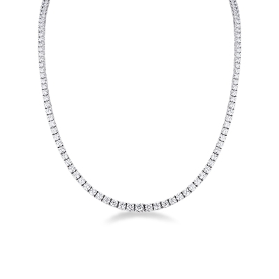 Collier tennis diamants en or blanc 18k à design dégradé