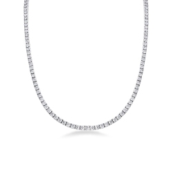 Collier Tennis En Diamant 6,43 Carats En Or Blanc 18k 