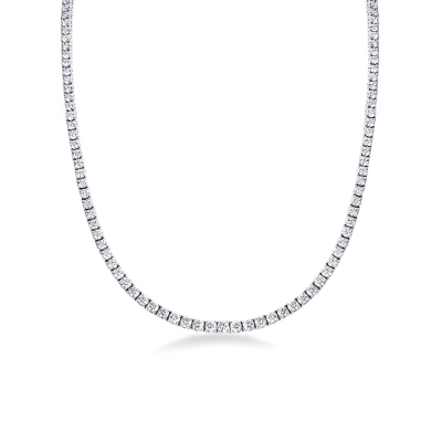 Collier Tennis En Diamant 6,43 Carats En Or Blanc 18k 
