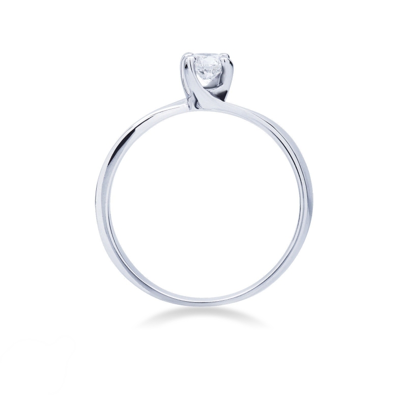 Bague solitaire avec un diamant 0.25 ct en or blanc 18k