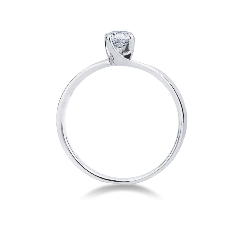 Bague solitaire brillante 0,30 ct or blanc 18k