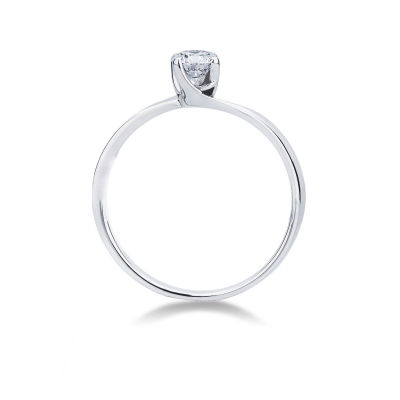 Bague solitaire brillante 0,30 ct or blanc 18k