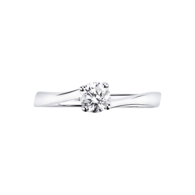 Bague solitaire brillante 0,30 ct or blanc 18k