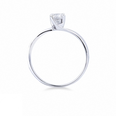 Bague solitaire diamant 0,40 ct or blanc 750