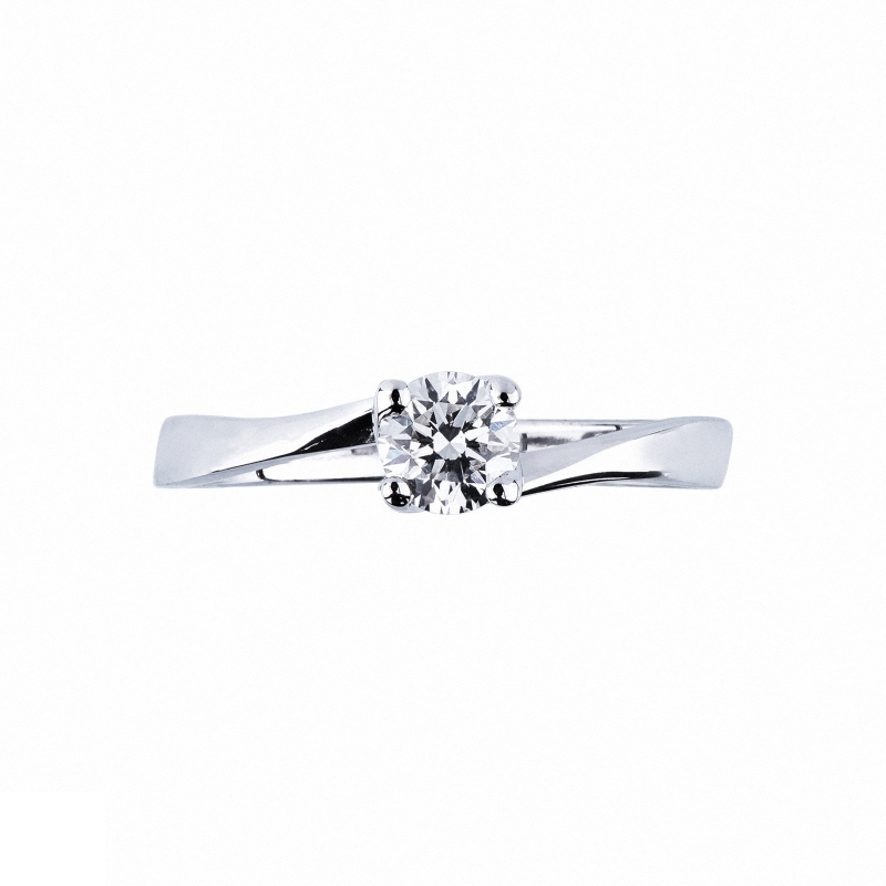 Bague solitaire diamant 0,40 ct or blanc 750