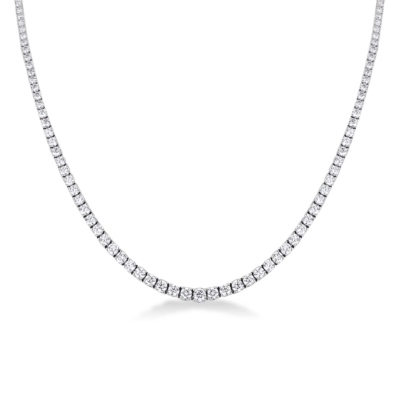 Collier tennis en or blanc 18k avec diamants 