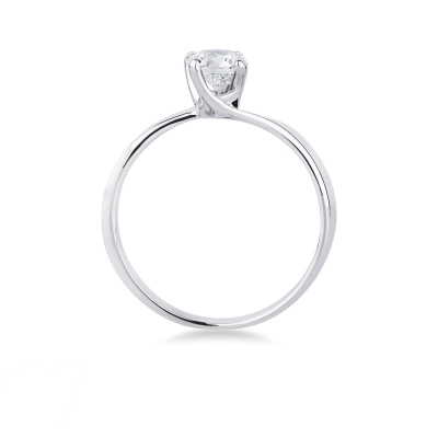 Bague brillante 0,50 ct or blanc 18k