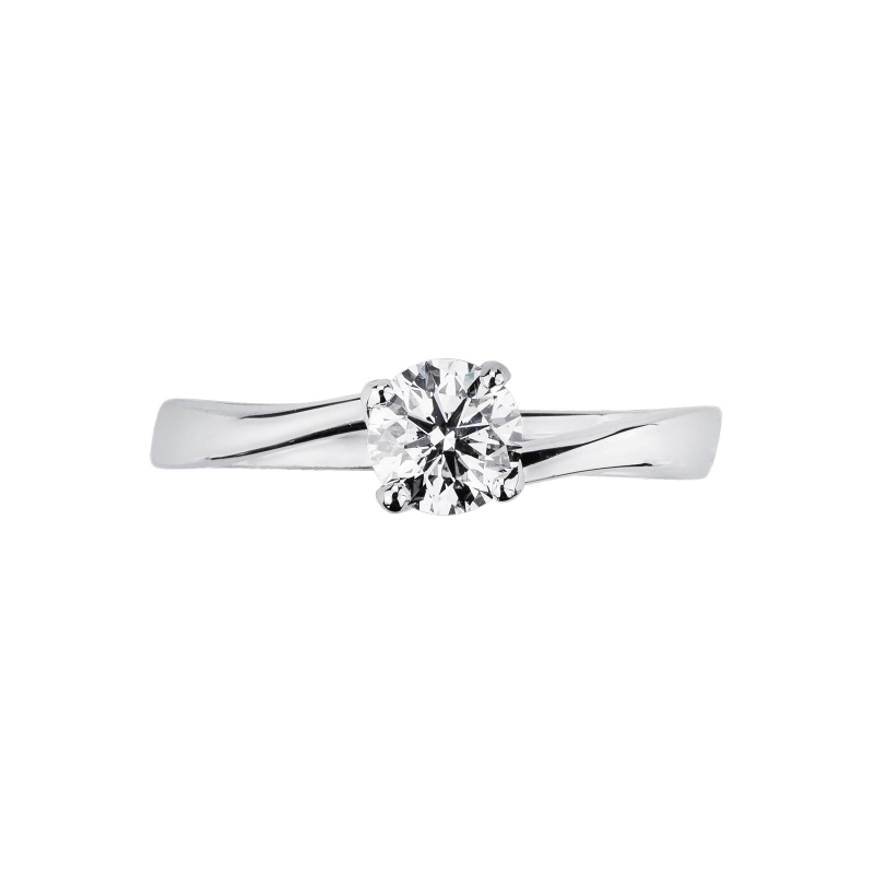 Bague brillante 0,50 ct or blanc 18k