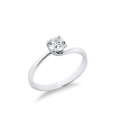 Bague brillante 0,50 ct or blanc 18k