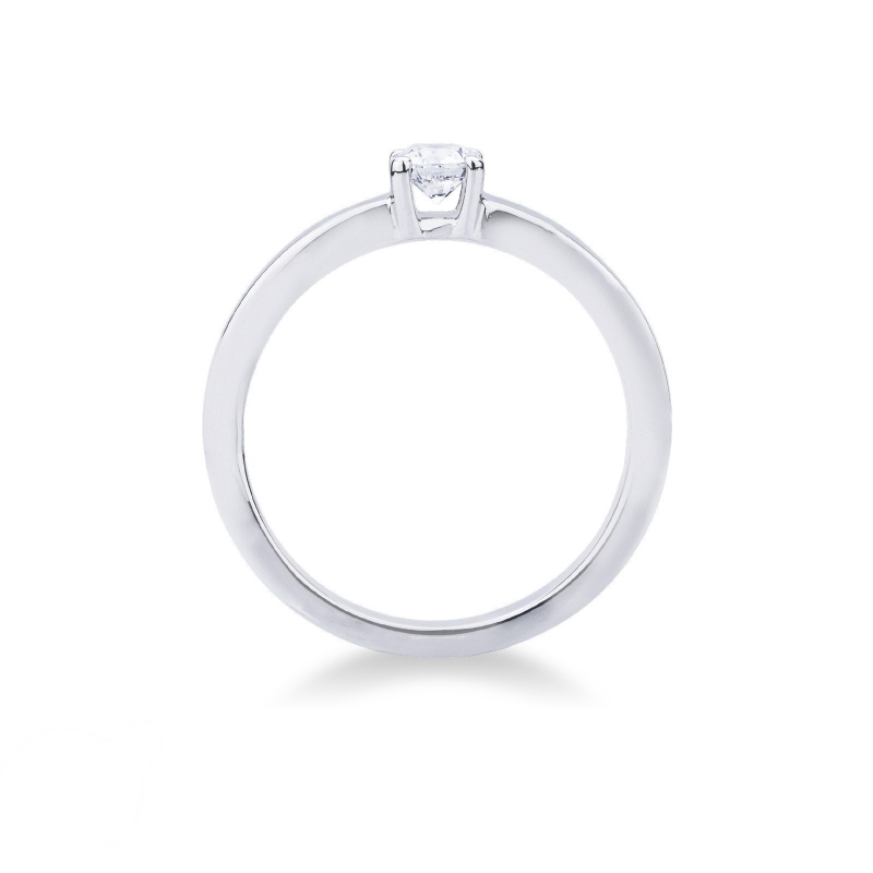 Bague solitaire en or blanc 18k avec diamant brillant ct. 0,25