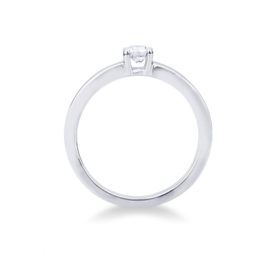 Bague solitaire en or blanc 18k avec diamant brillant ct. 0,25